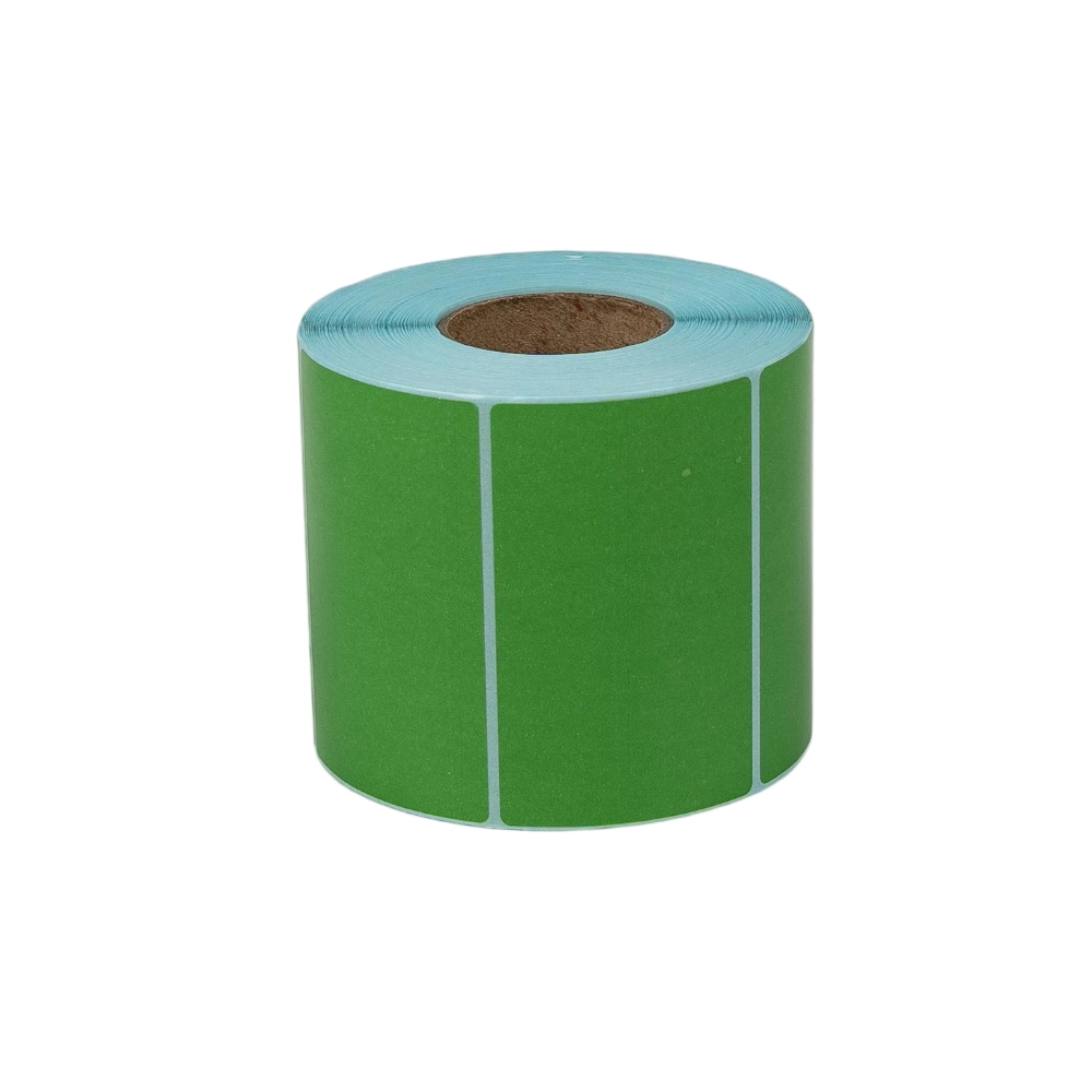 rolo de papel de etiqueta térmica de cor verde