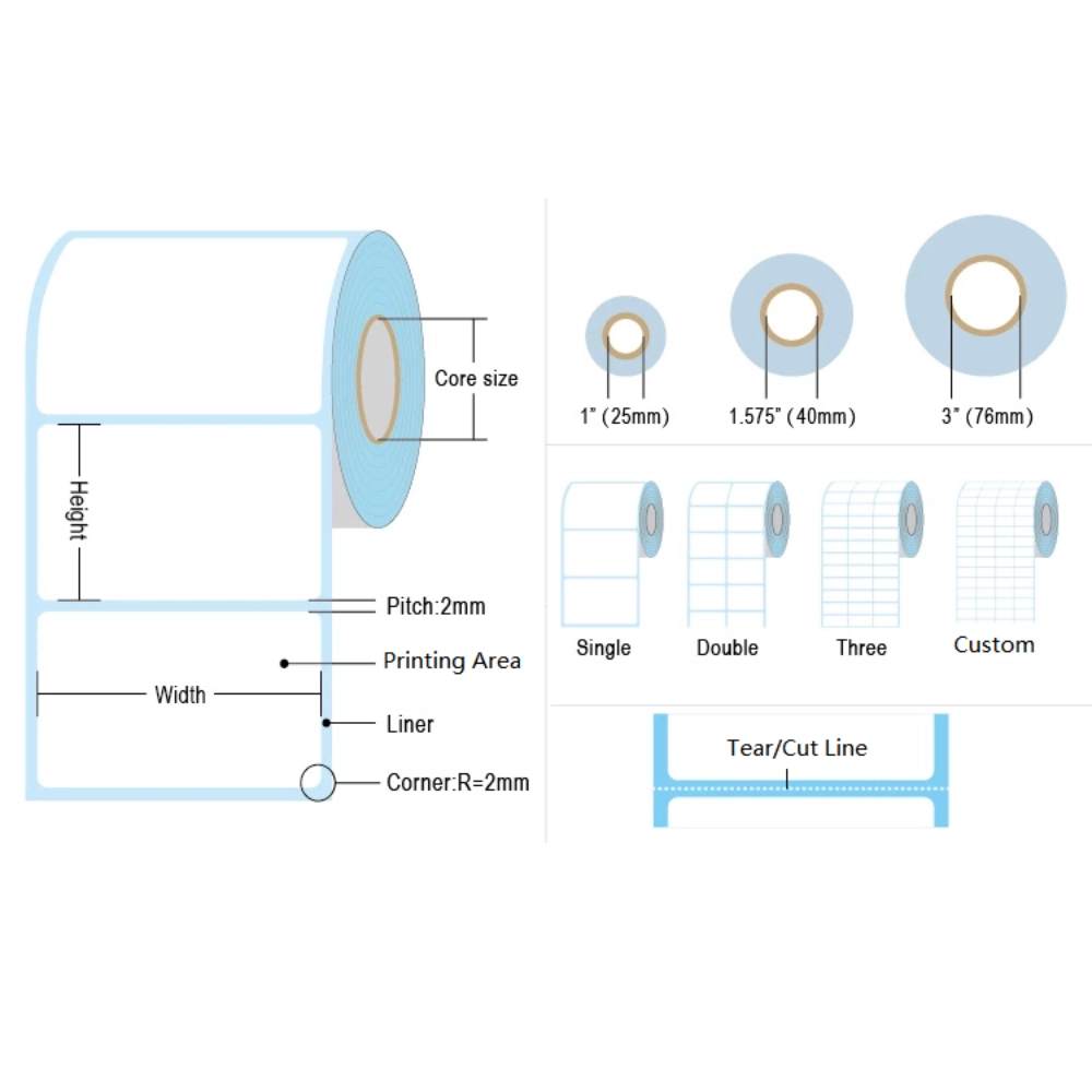 80mm rolo de etiquetas térmicas