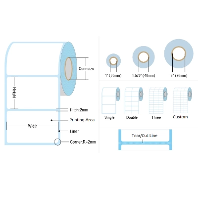 Etiqueta de envio térmica direta à prova d'água