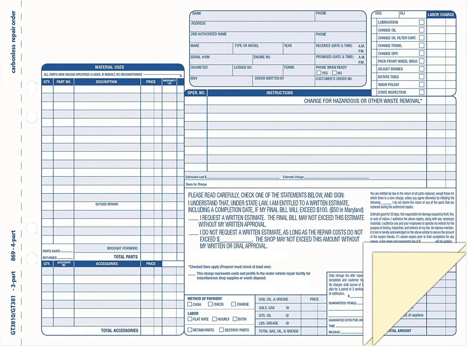 Papel de cópia do nenhum-carbono