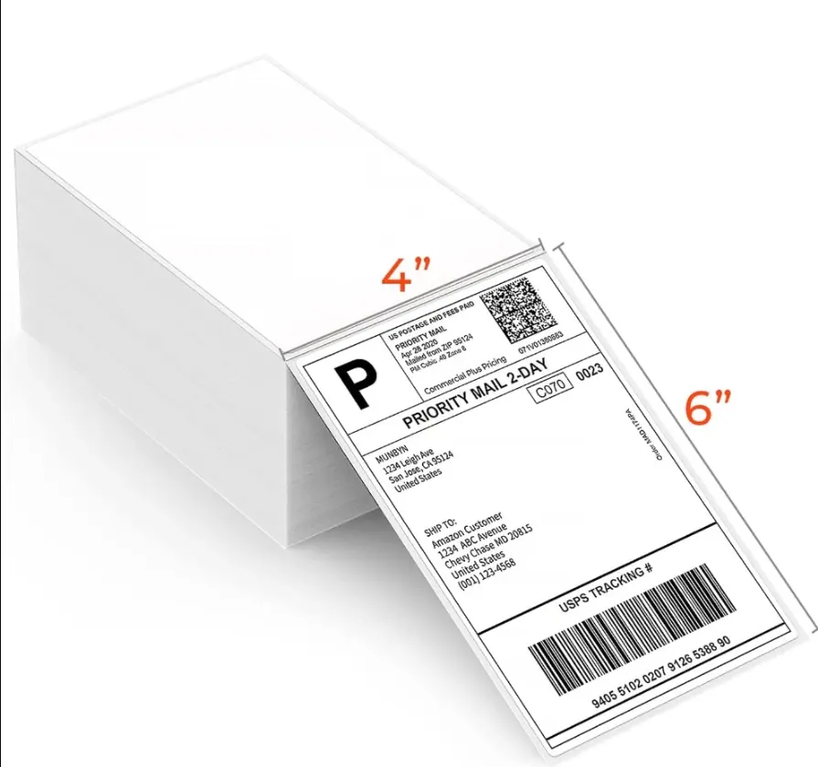 Etiquetas térmicas de envio no atacado